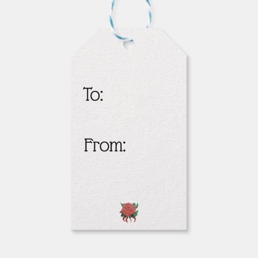Bloem Hand getrokken Waratah Stickers Cadeaulabel (Achterkant)