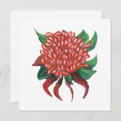 Bloem Hand getrokken Waratah Uitnodiging (Voorkant / Achterkant)