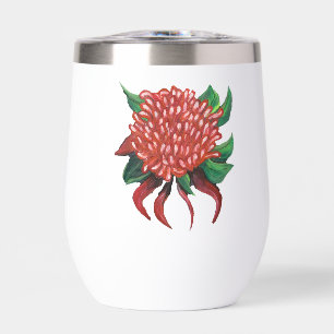 Bloem Hand getrokken Waratah Waterfles