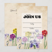 Bloem Handgeschreven Opvulbaar Multifunctioneel Kaart (Voorkant / Achterkant)