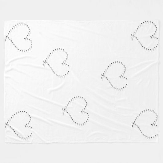 Bloem Hart Fleece Deken (Voorkant (Horizontaal))