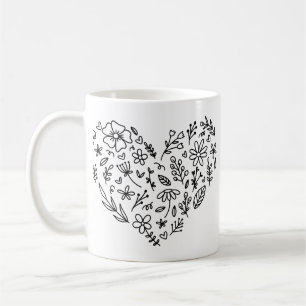 Bloem Hart Mok, Bloem, Wilde Bloemen Botanisch Koffiemok