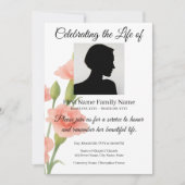 Bloem herdenkingsuitnodiging kaart (Voorkant)