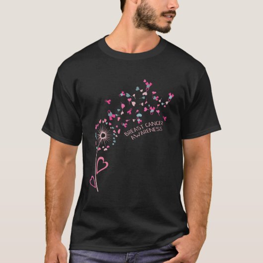 Bloem Hij Lint Daisy Paardenbloem Borstkanker AWA T-shirt (Voorkant)