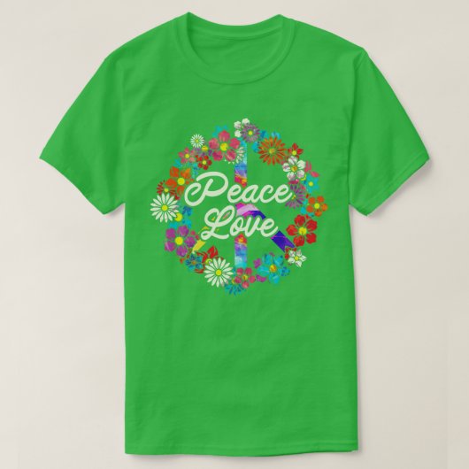 Bloem Hippie Vredesbord 1 T-shirt (Design voorkant)