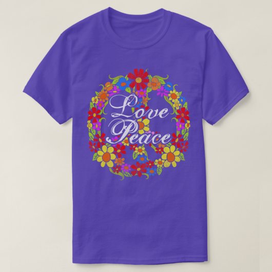 Bloem Hippie  Vredesbord T-shirt (Design voorkant)
