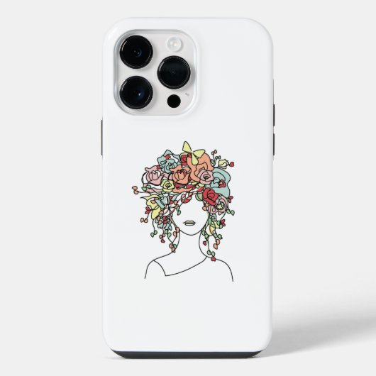 Bloem Hoofd iPhone Hoesje (Achterkant)