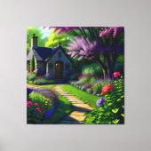 Bloem huisje drie canvas afdruk (Voorkant)