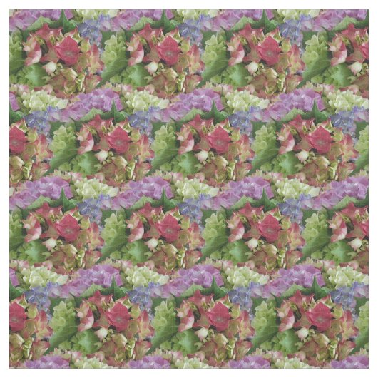 Bloem Hydrangea Blue Pink Cute Pattern Sjabloon Stof (Swatch)