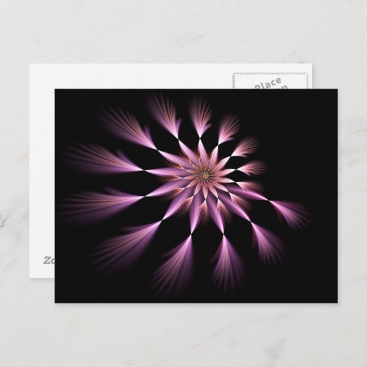 Bloem I - Briefkaart voor fractale kunst (Voorkant / Achterkant)