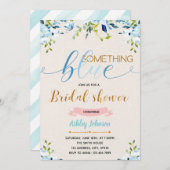 Bloem iets blauwe thema uitnodiging (Voorkant / Achterkant)