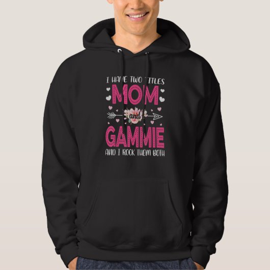 Bloem ik heb twee titels: mama en Gammie Cute Moth Hoodie (Voorkant)