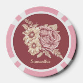 Bloem Illustratie aangepaste naam poker chips (Achterkant)