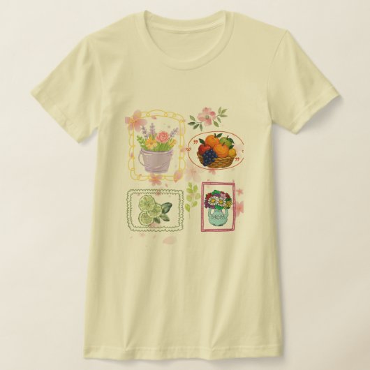 Bloem Illustratie Fruit T-Shirt |  (Laagn)