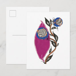 Bloem illustratie in stencil print stijl briefkaart