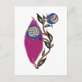 Bloem illustratie in stencil print stijl briefkaart (Voorkant)