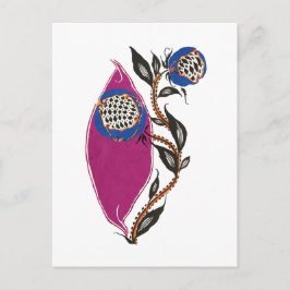 Bloem illustratie in stencil print stijl briefkaart