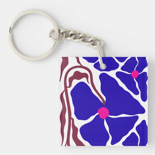Bloem Illustratie Kunstwerk Sleutelhanger (voorkant)