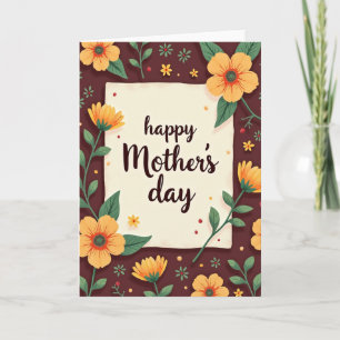 Bloem Illustratie Moeders Dag Kaart