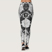 Bloem Illustratie ontwerp zwart-wit Leggings (Achterkant)