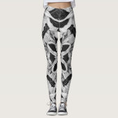 Bloem Illustratie ontwerp zwart-wit Leggings (Voorkant)
