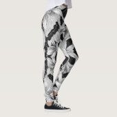 Bloem Illustratie ontwerp zwart-wit Leggings (Rechts)