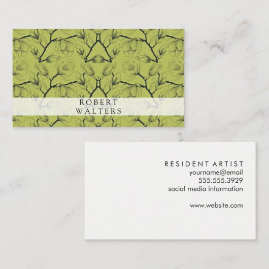 Bloem Illustratie Patroon Visitekaartje (Voorkant / Achterkant)