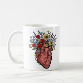 Bloem Illustratie van Anatomisch Hart Koffiemok (Links)