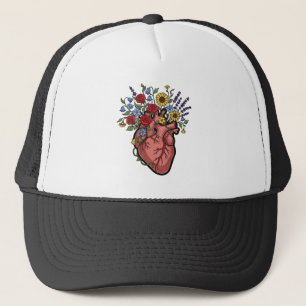 Bloem Illustratie van Anatomisch Hart Trucker Pet