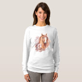 Bloem Illustratie van Paard T-shirt (Voorkant volledig)
