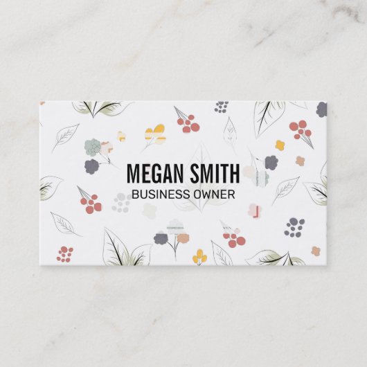 Bloem | Illustratieve bloemen Visitekaartje (Voorkant)