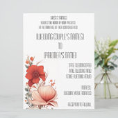 Bloem Illustratieve Deco Uitnodiging (Staand voorkant)