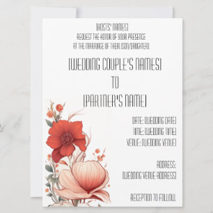 Bloem Illustratieve Deco Uitnodiging