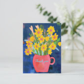 Bloem impressie Dank je Briefkaart (Staand voorkant)