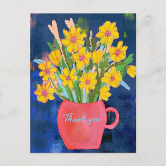 Bloem impressie Dank je Briefkaart (Voorkant)