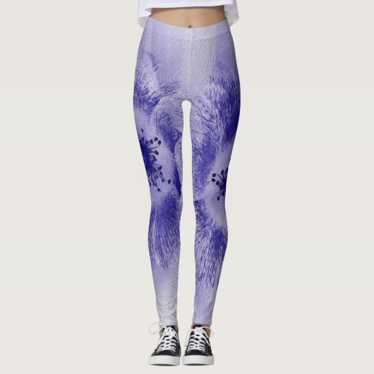 Bloem in blauw 2 leggings (Voorkant)