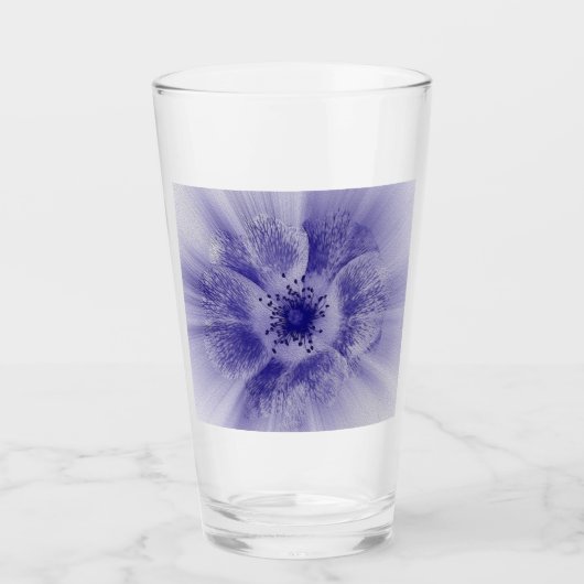 Bloem in blauw glas (Voorkant)