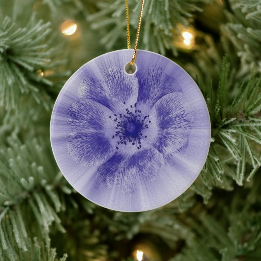 Bloem in blauw keramisch ornament (Boom)