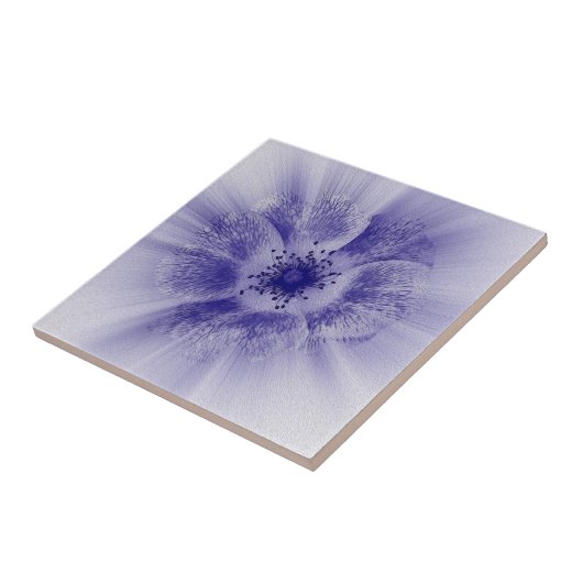 Bloem in blauw tegeltje (Zijkant)