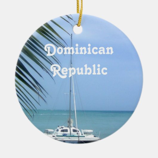 Bloem in de Dominicaanse Republiek Keramisch Ornament (Voorkant)