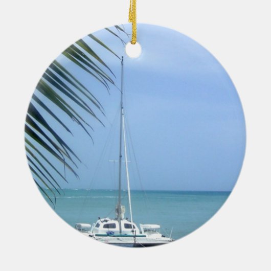 Bloem in de Dominicaanse Republiek Keramisch Ornament (Achterkant)