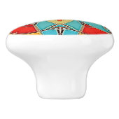 Bloem in de glazen vormen van sinamel - Turquoise Keramische Knop (Zijkant)