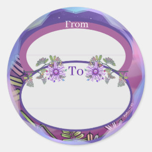 Bloem in de klassieke woestijn-ronde sticker