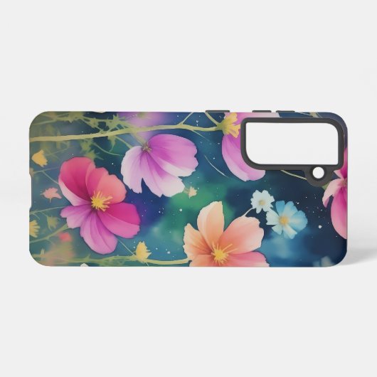 Bloem in de kosmos samsung galaxy hoesje (Achterkant horizontaal)