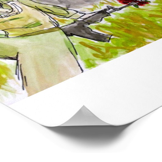 Bloem in de loop poster (Hoek)