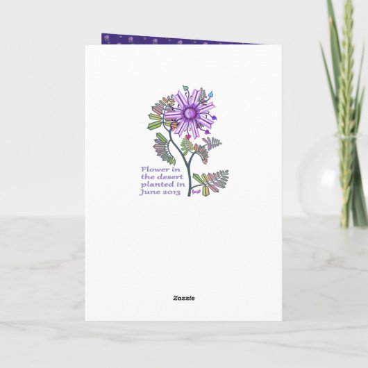 Bloem in de woestijn bedankkaart (Achterkant)