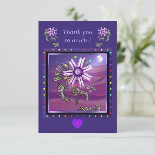 Bloem in de woestijn bedankkaart (Staand voorkant)