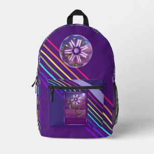 Bloem in de woestijn bedrukte rugzak