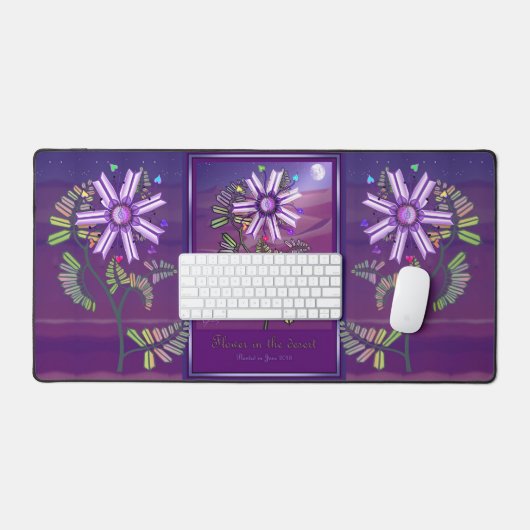 Bloem in de woestijn bureaumat (Keyboard & Muis)