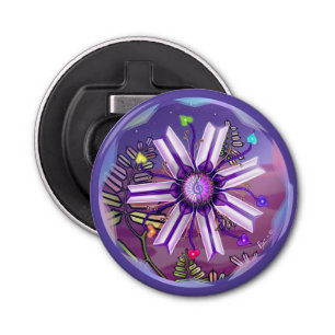 Bloem in de woestijn button flesopener